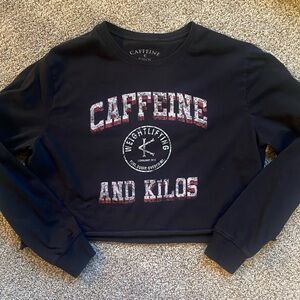 Caffeine & Kilos Crop long sleeve shirt medium